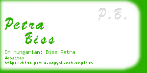 petra biss business card